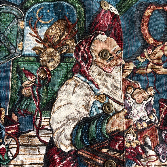 Festive Christmas Santa Tapestry vest - Picture 1 of 7